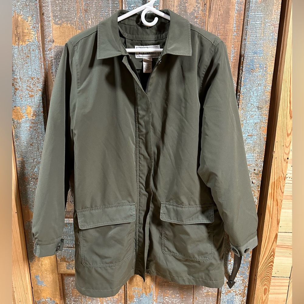 Women's LL Bean Jacket Removable Wool Blend Lining Size Medium